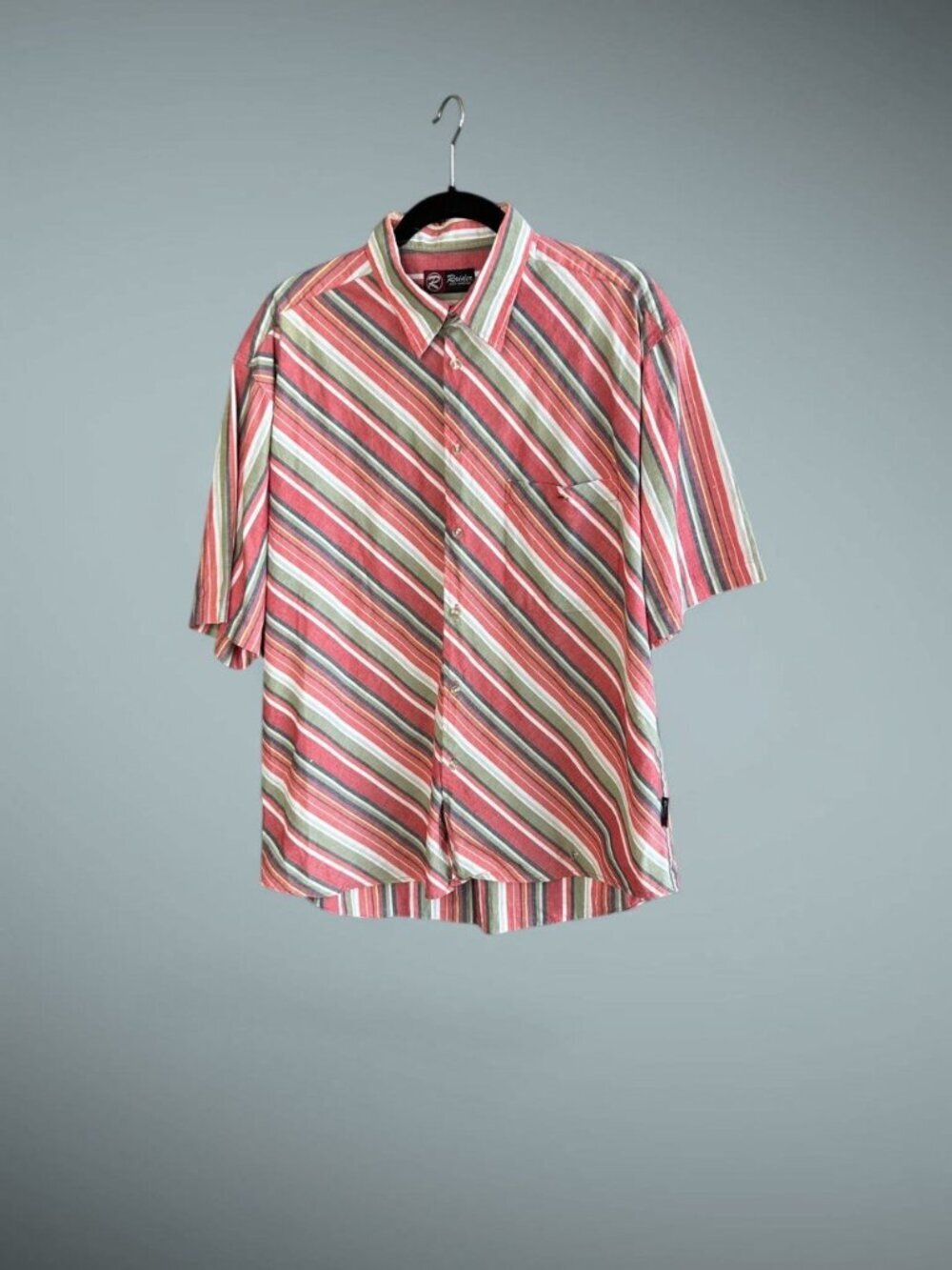 Raider Jeans Co. Men’s Vintage Shirt Diagonal Stripe Size Large As Found